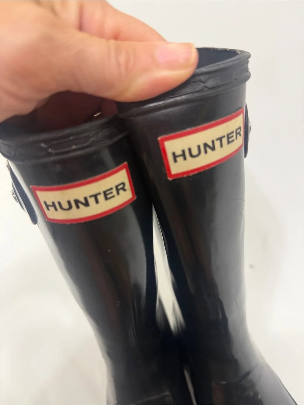 Hunter boots original kids gloss boys size US 3. Girls size 4.
